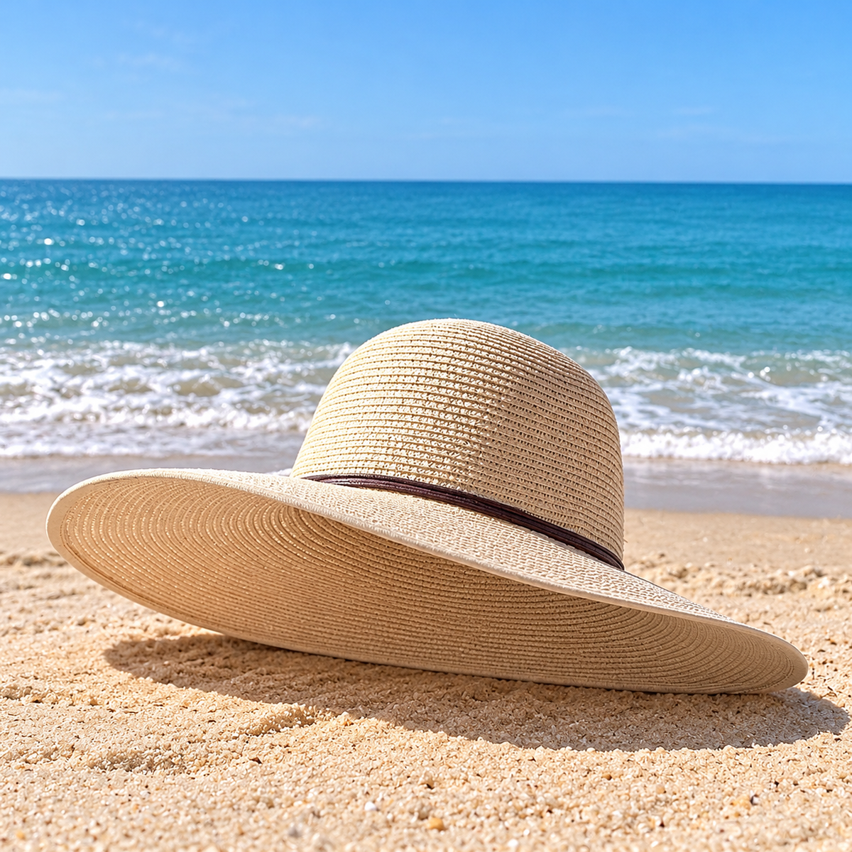 Coastal Bow Wide Brim Straw Hat