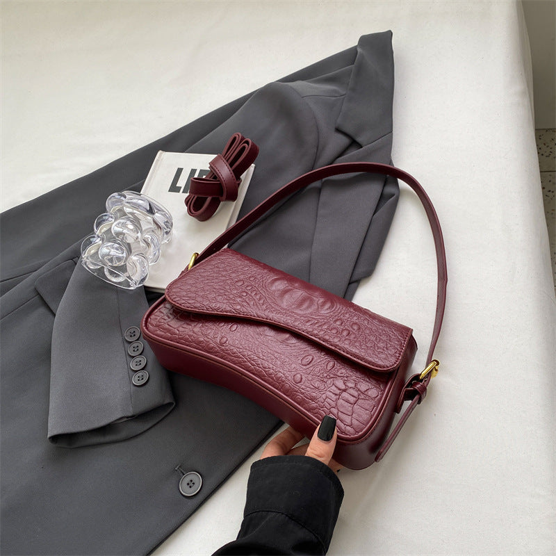 Parisian Croc Shoulder Bag