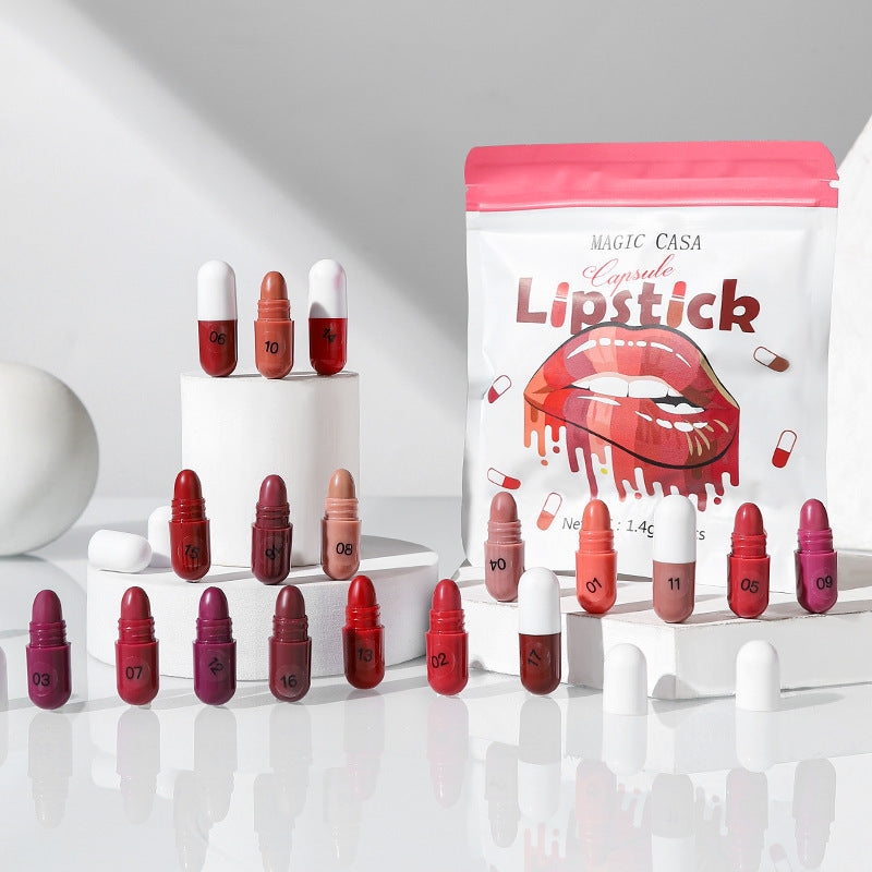 18-Color Mini Capsule Lipstick Set