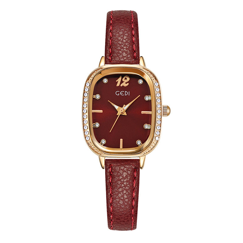 Ruby Rectangle Leather Watch