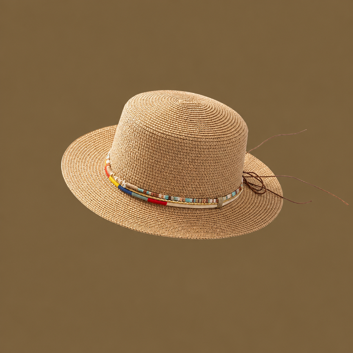 Elara Bohemian Handwoven Embellished Straw Hat