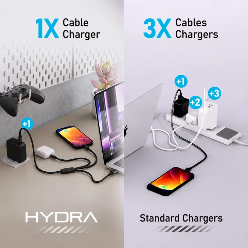 Hydra 100W Triple Power Cable