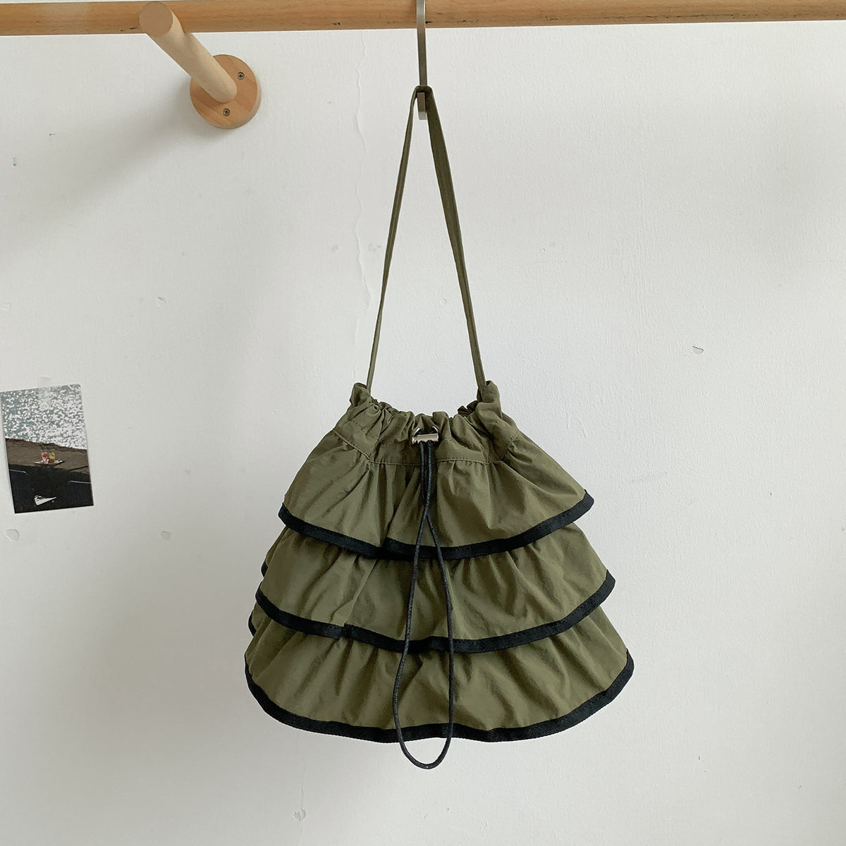 Cloud Ruffle Drawstring Shoulder Bag