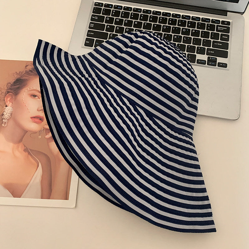 Marielle Striped Coastal Fisherman Sun Hat