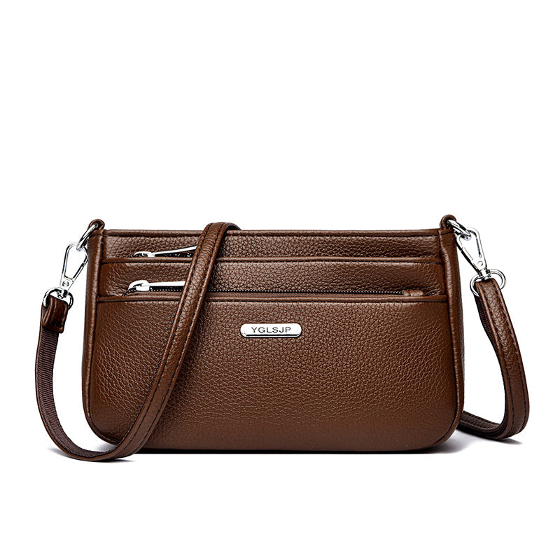 Urban Zip Pocket Leather Crossbody Bag