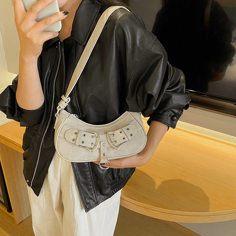 Textured Denim  Mini Underarm Bag