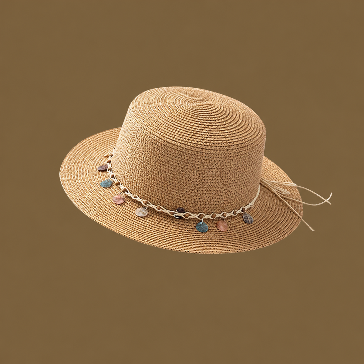 Elara Bohemian Handwoven Embellished Straw Hat