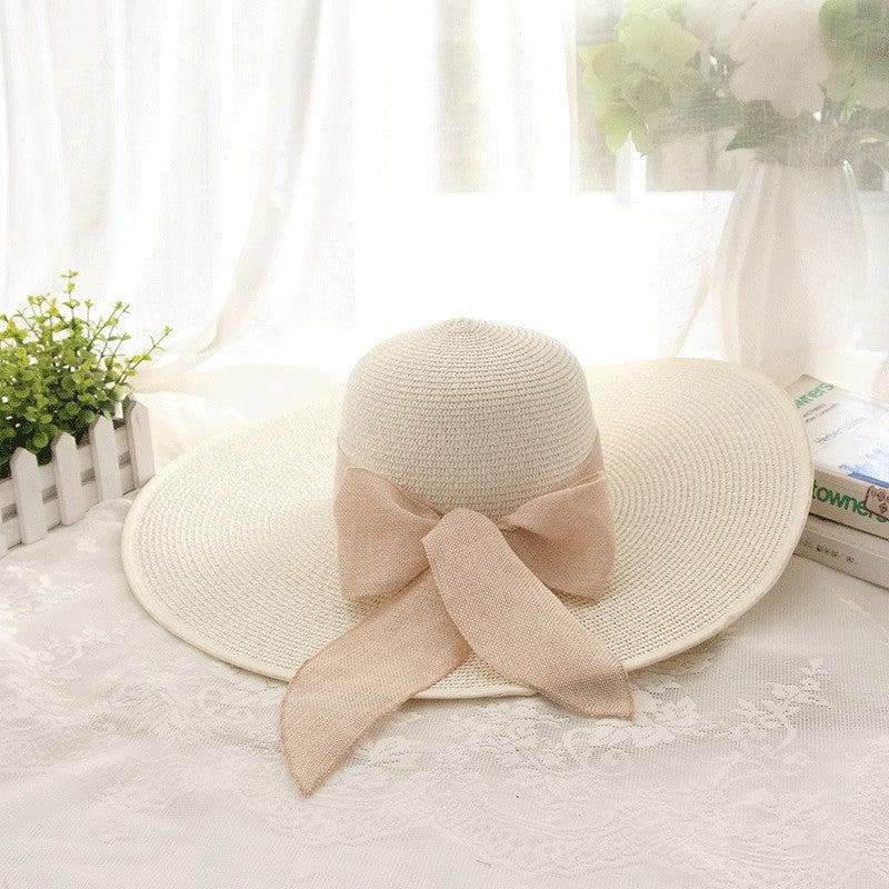 Luna Elegant Wide Brim Bow Summer Hat