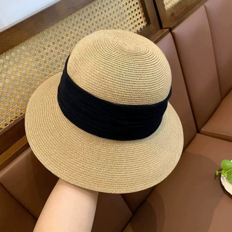 Elara French Riviera Wide Brim Straw Hat
