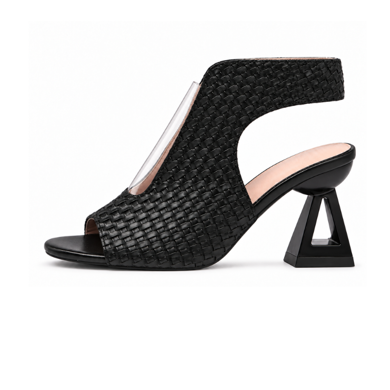 Ivory Prism Cutout Slingback Heels
