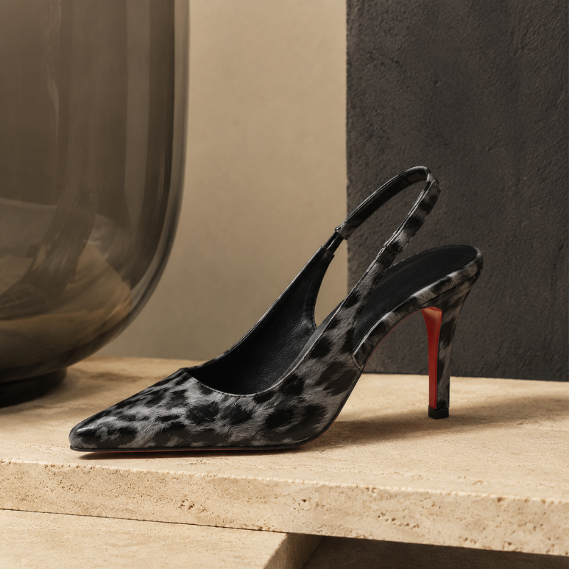 Leopard Pointed Stiletto Sandals