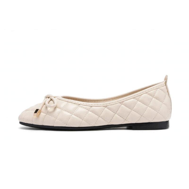 Ivory Quilted Bow Pumps