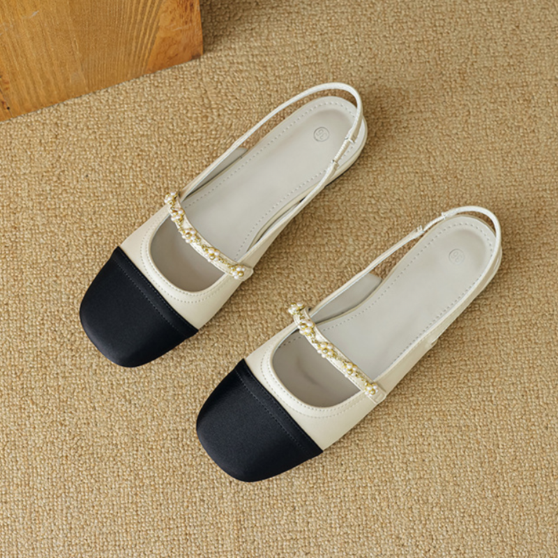 Pearl Accent Contrast Pumps