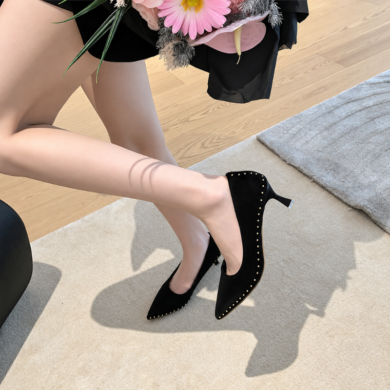 Edge Crystal Trim Pumps