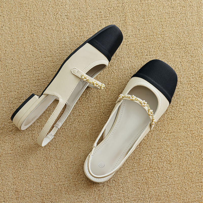 Pearl Accent Contrast Pumps