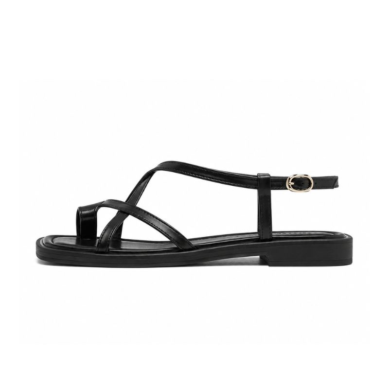 Solenne Square-Toe Thong Sandals