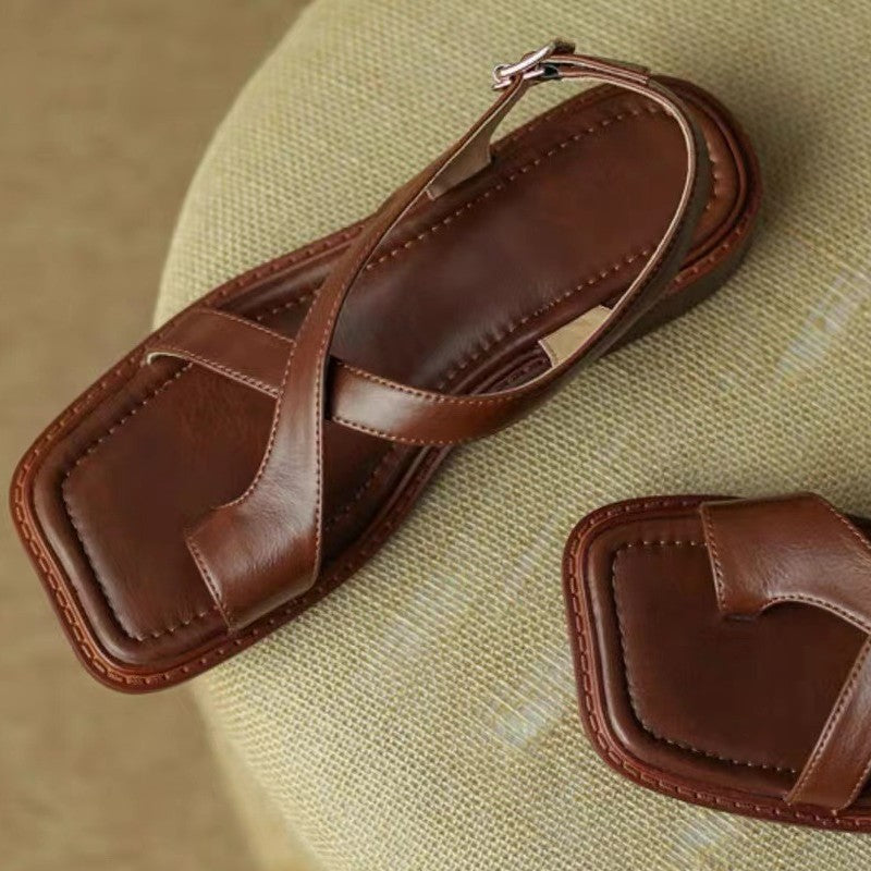 Rivelle Square-Toe Slip-On Sandals