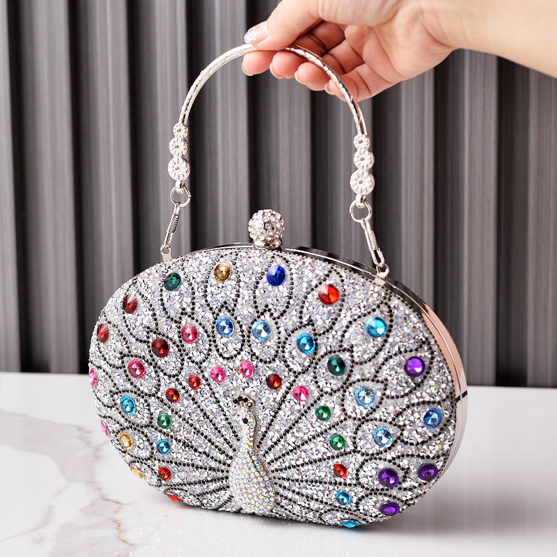 Peacock Diamond  Evening Clutch