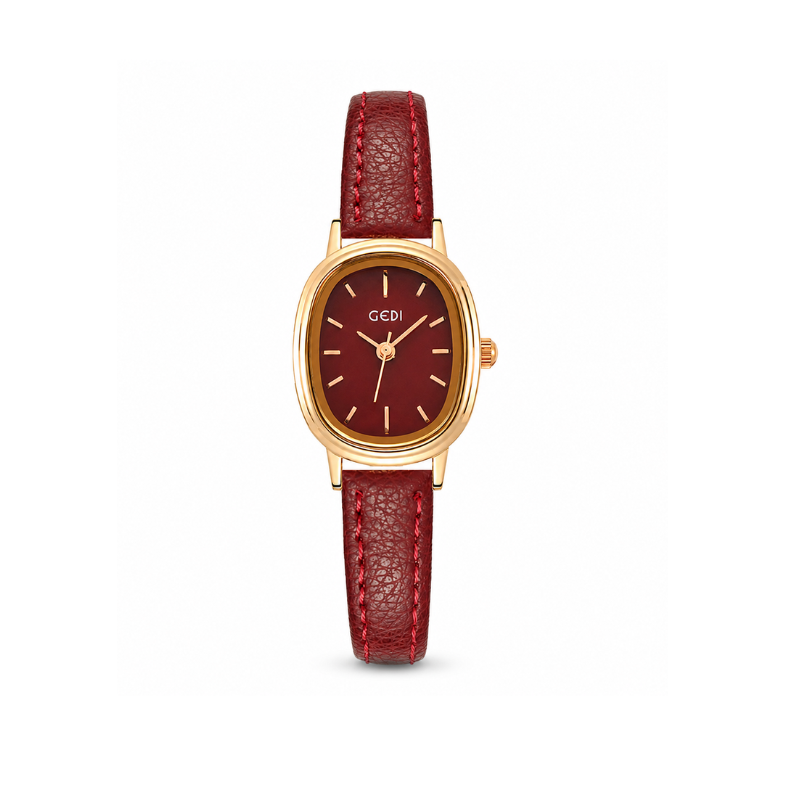 Ruby Rectangle Leather Watch