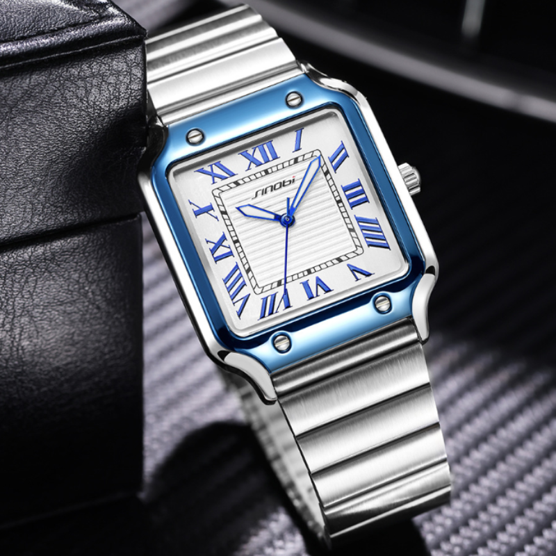 Roman Square Steel Men’s Watch