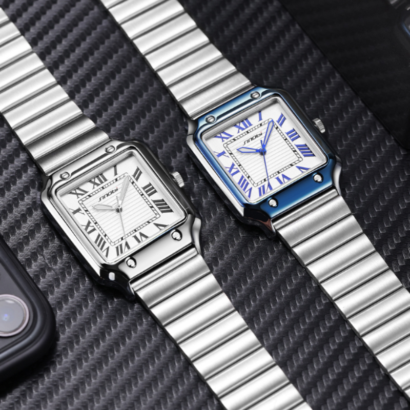 Roman Square Steel Men’s Watch