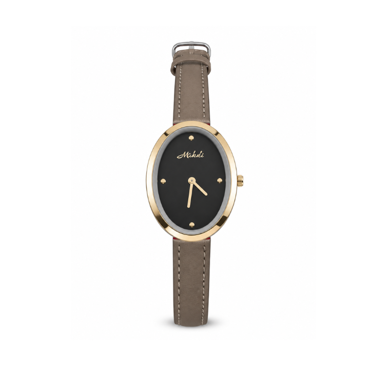 Oval Minimal Leather Watch