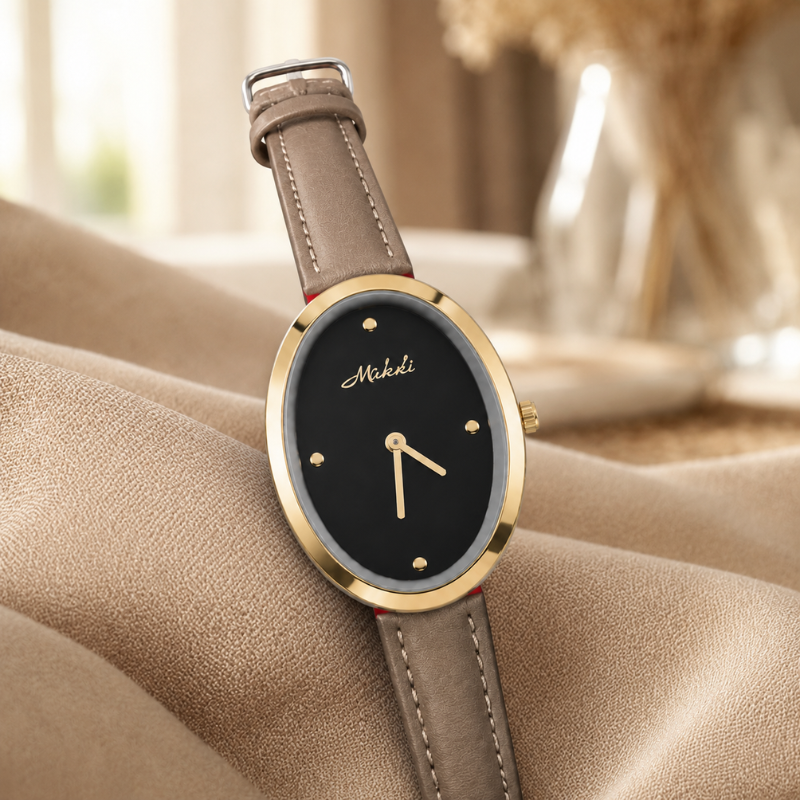 Oval Minimal Leather Watch