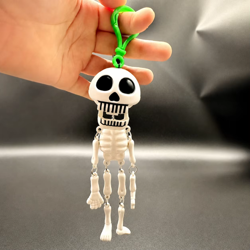Pull-String Skeleton Keychain