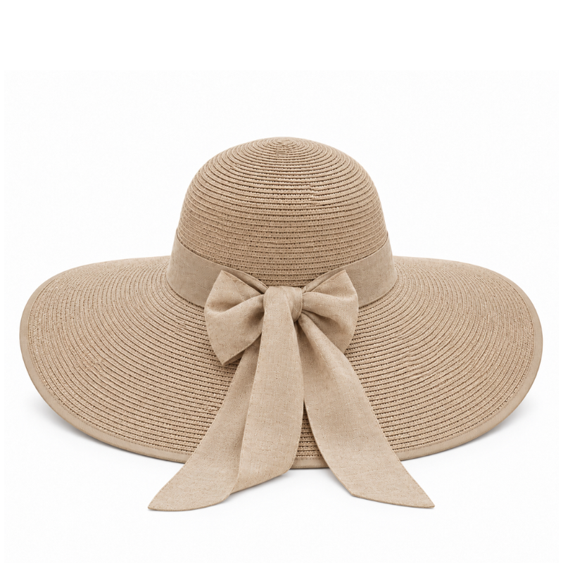 Luna Elegant Wide Brim Bow Summer Hat