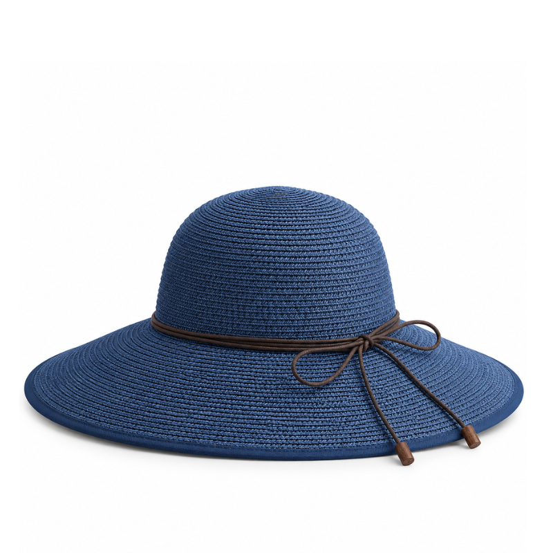 Coastal Bow Wide Brim Straw Hat