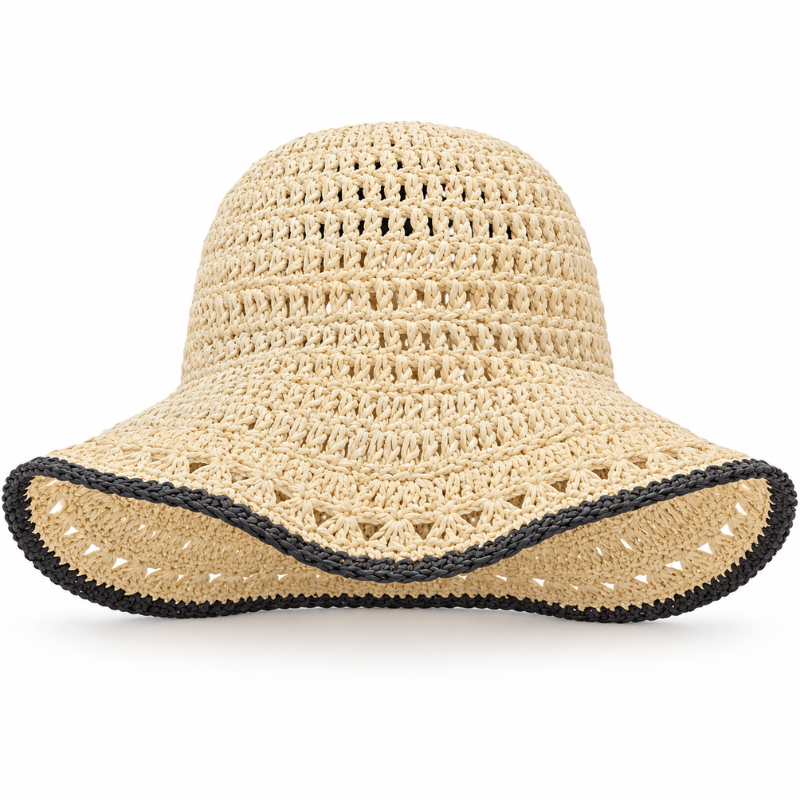 Maribel Handwoven Open-Weave Wide Brim Sun Hat