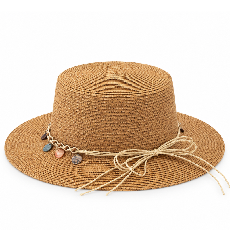 Elara Bohemian Handwoven Embellished Straw Hat