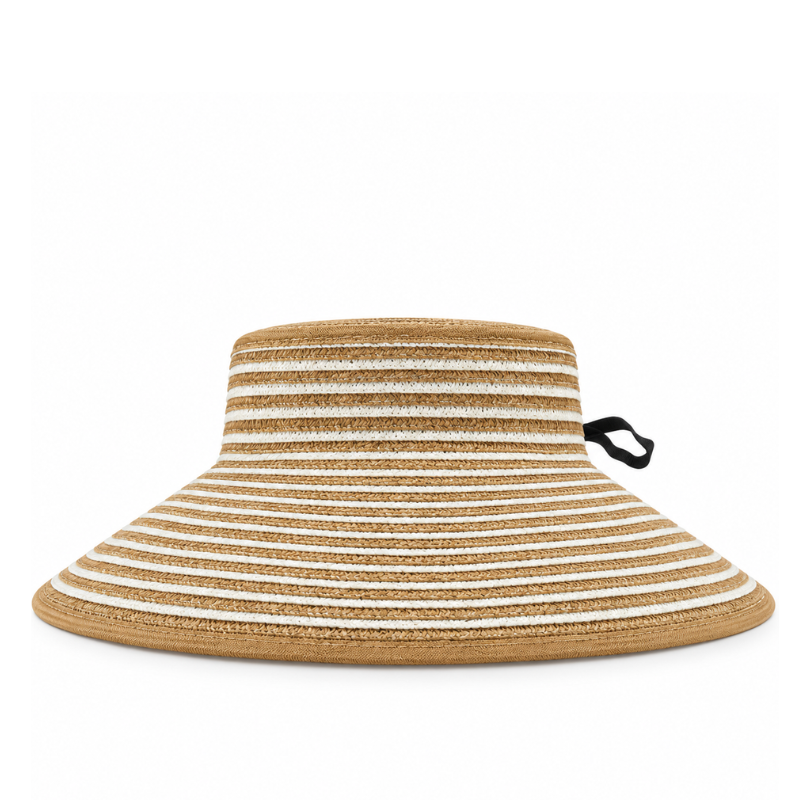 Sienna Two-Tone Striped Woven Sun Hat