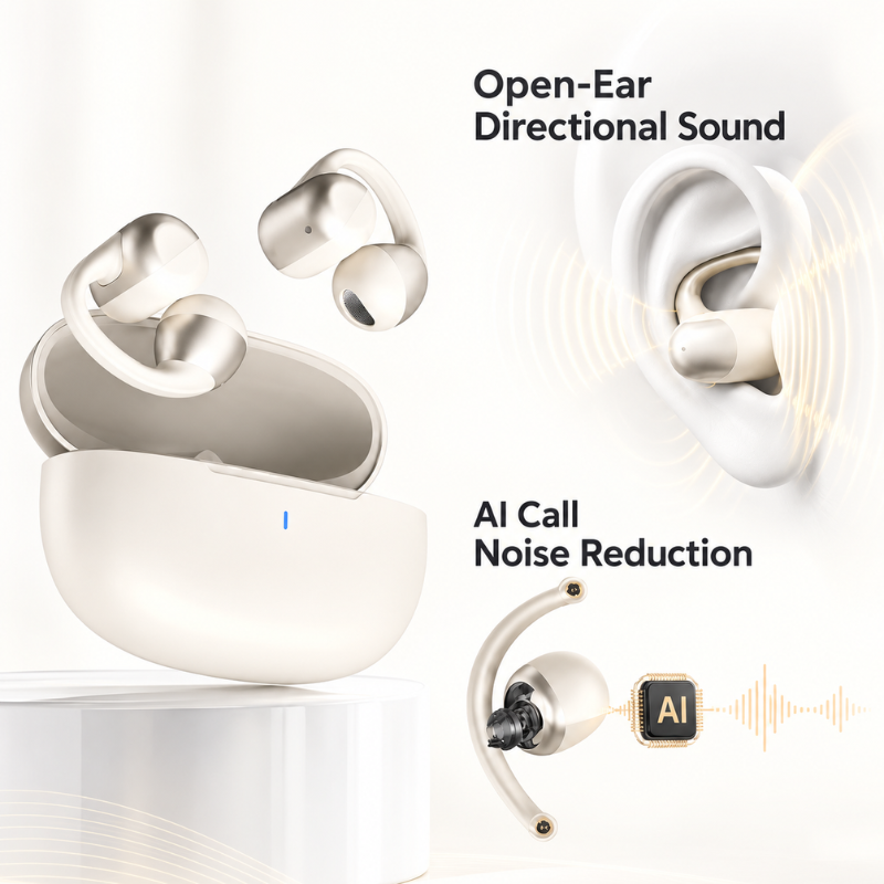 Open-Ear Clip-On Bluetooth Earphones