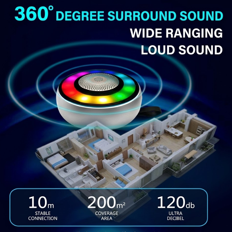 Mini Metal Bluetooth Speaker with RGB Lights
