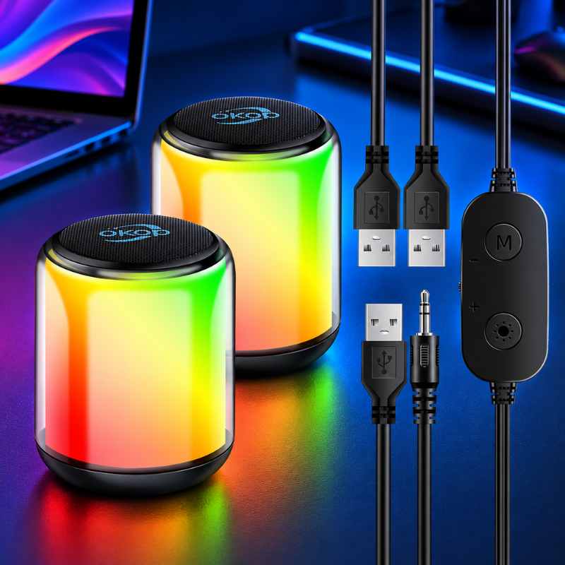 RGB Glow Cylinder Bluetooth Speaker