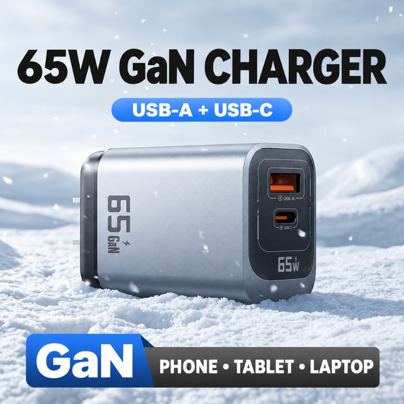 65W GaN Dual-Port Fast Charger