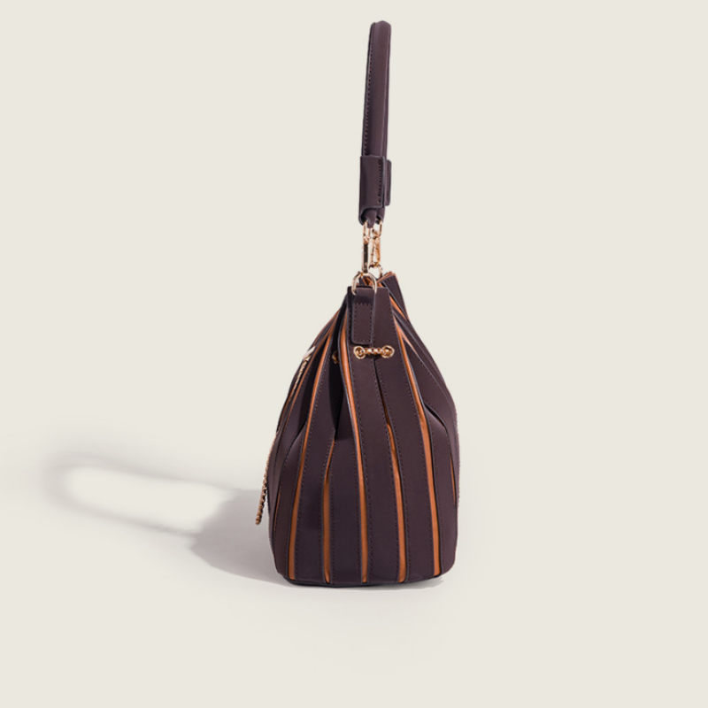 Chic Pleated Chain Bucket Bag