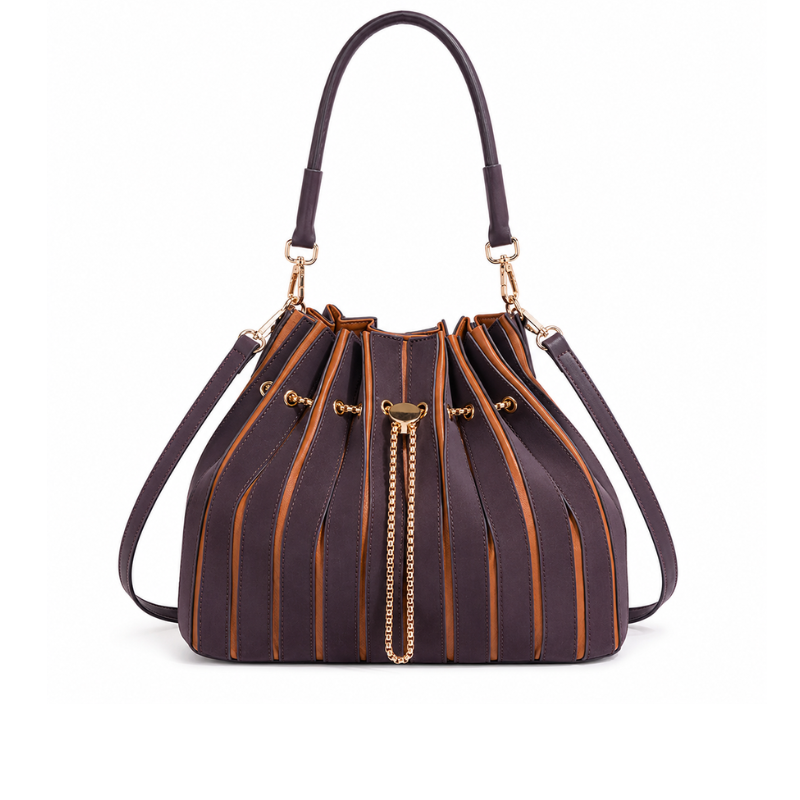 Chic Pleated Chain Bucket Bag