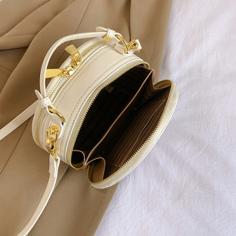 Floral Embroidery Round Handbag
