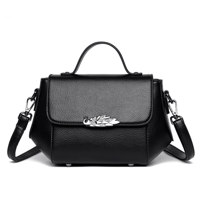 Metal Emblem Flap Handbag