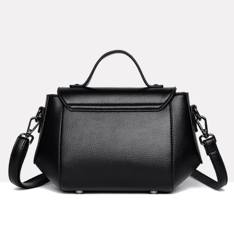 Metal Emblem Flap Handbag