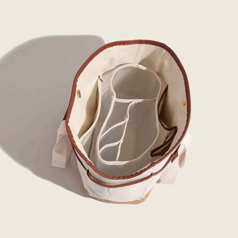 Canvas Multi-Compartment Shoulder Bag