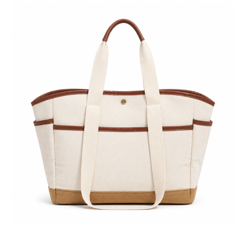 Canvas Multi-Compartment Shoulder Bag