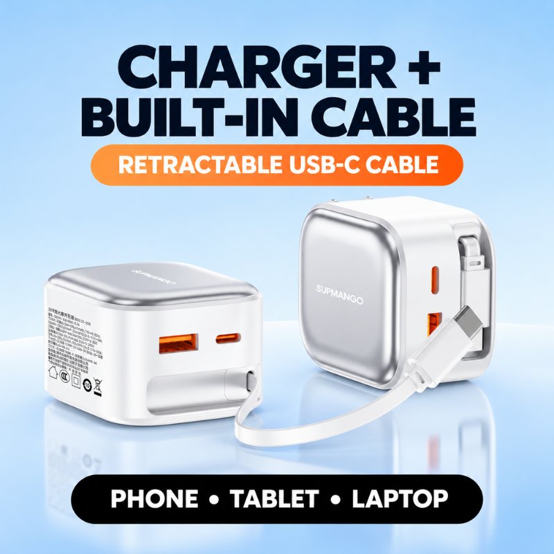 35W Dual Port with Retractable Cable