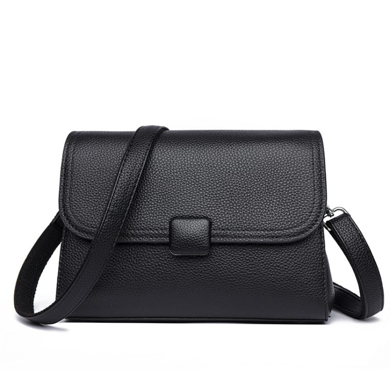 Minimalist Leather Flap Crossbody Bag