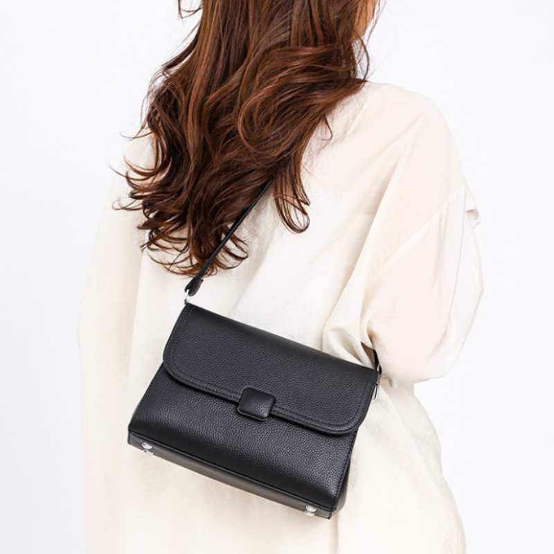 Minimalist Leather Flap Crossbody Bag