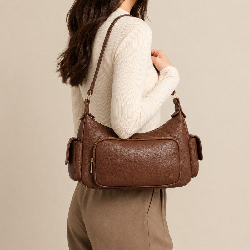 High-End Functional Multi-Pocket Shoulder Bag