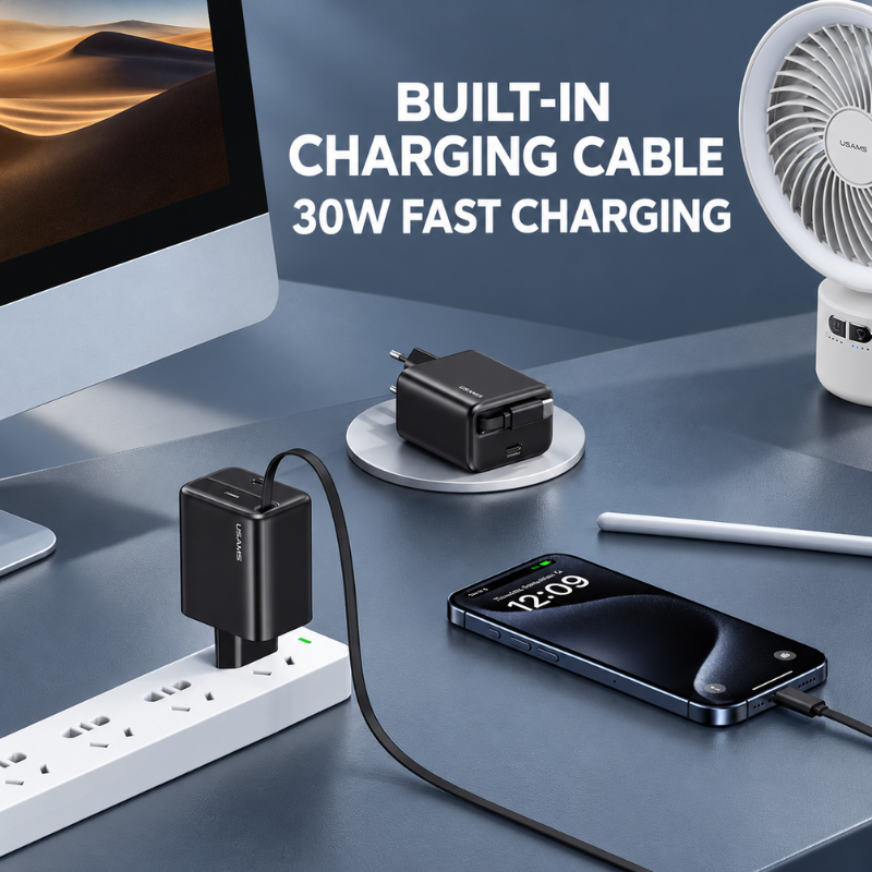 Fast Charging Adapter with Type-C Cable