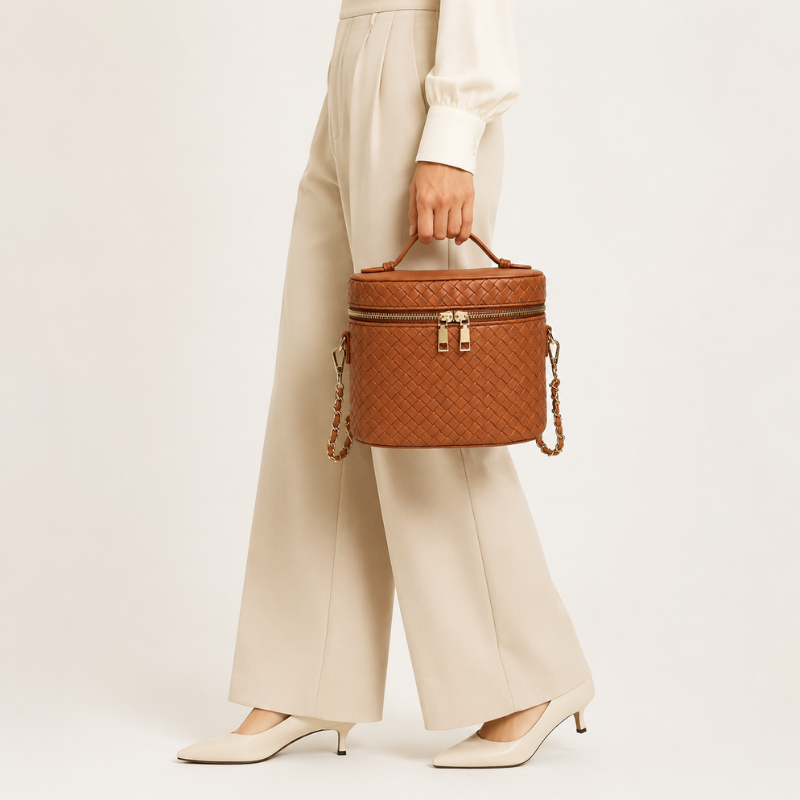 Luxe Woven Vanity Cosmetic Bag